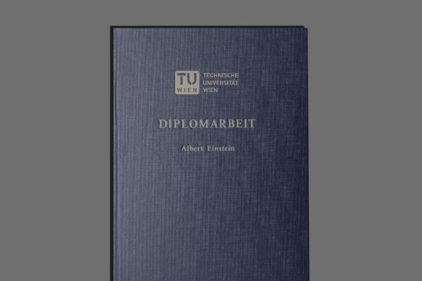 Cover Leinen blau TU Wien Zentriert dunkelgrau